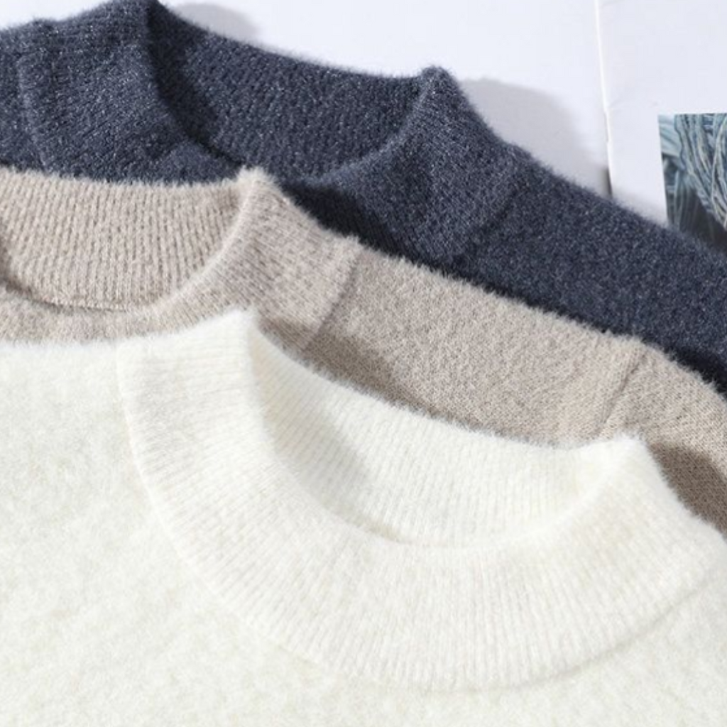 Faelan – Minimalistyczny Ciepły Sweter z Dzianiny